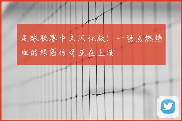 足球联赛中文汉化版：一场点燃热血的绿茵传奇正在上演